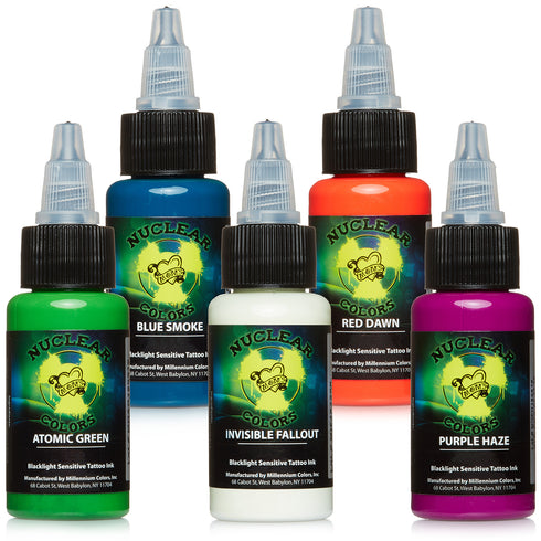 Nuclear UV Blacklight Tattoo Ink - 5 Color Set